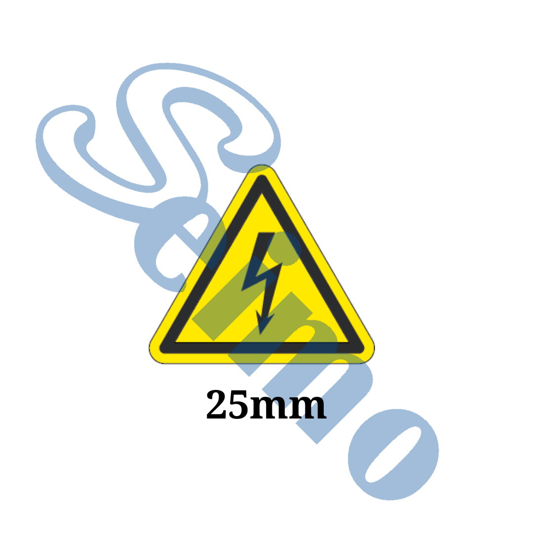 黃三角形閃電電擊觸電 貼紙標籤