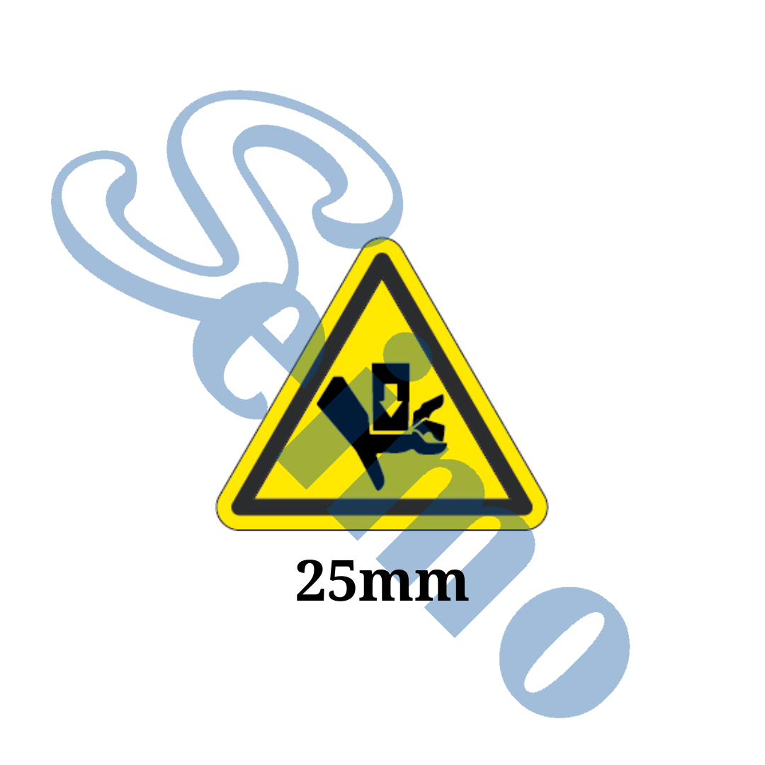 黃三角形夾手壓手 貼紙標籤