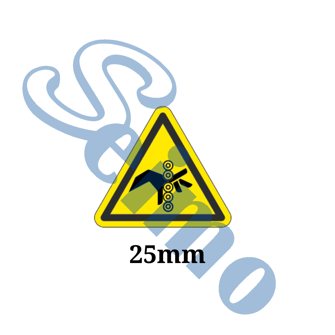 黃三角形滾輪夾手 貼紙標籤