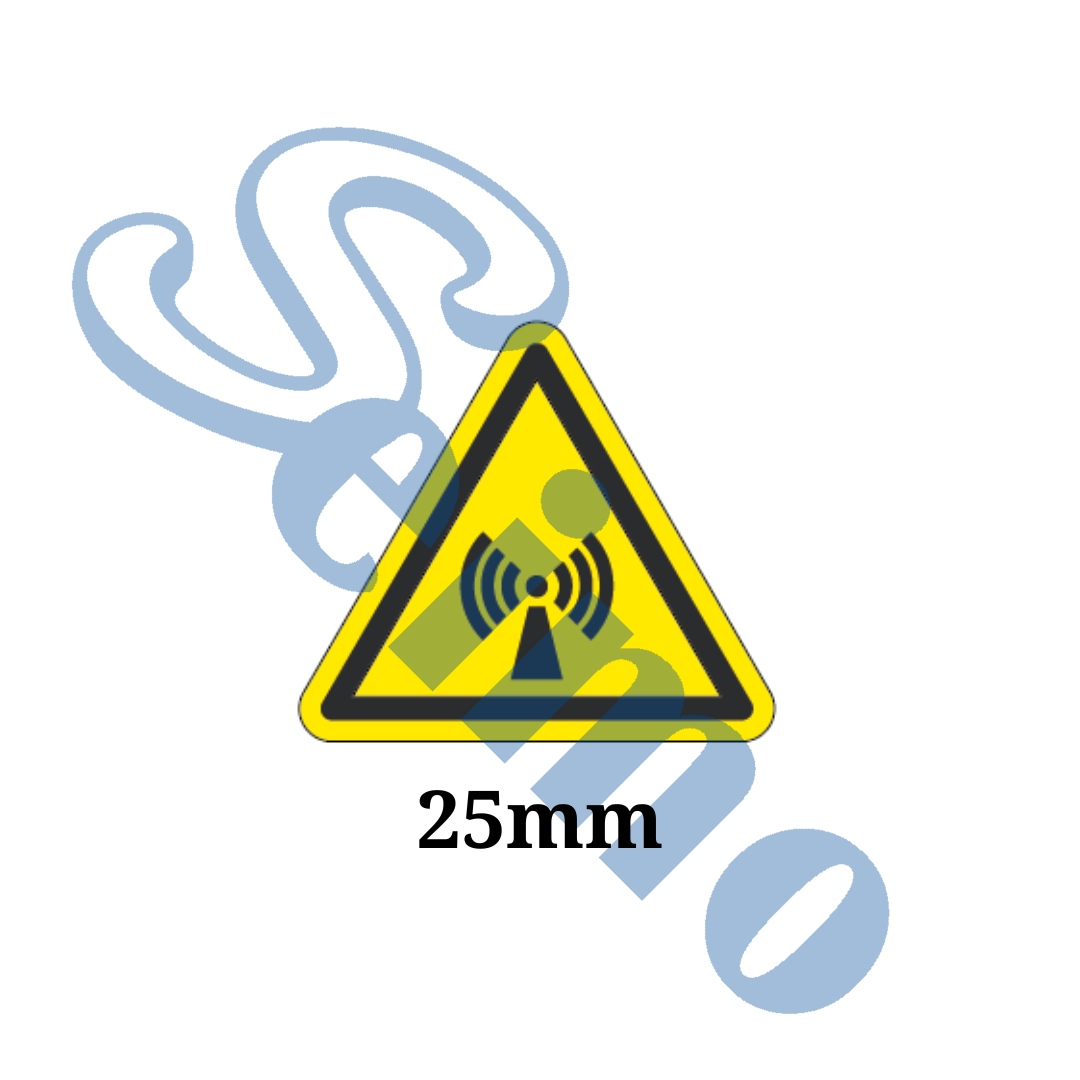 黃三角形射頻/無線電/電磁波 貼紙標籤