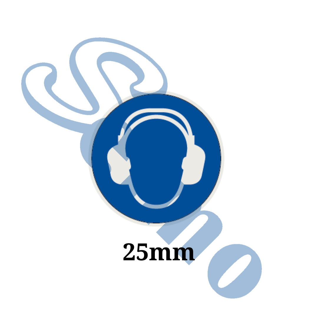 藍圓型 耳罩 貼紙標籤
