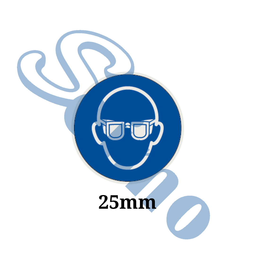 藍圓型 護目鏡 貼紙標籤