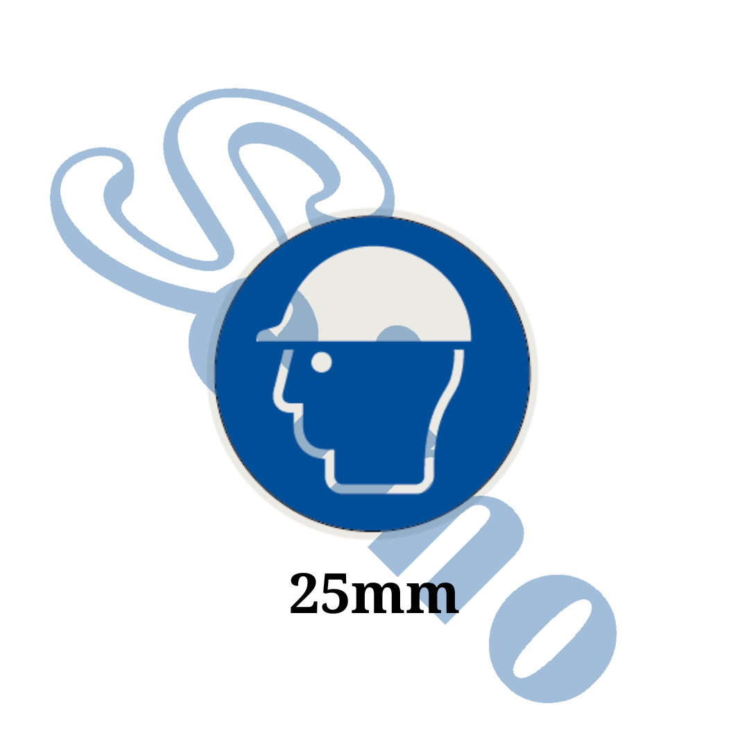 藍圓型 戴頭盔 貼紙標籤