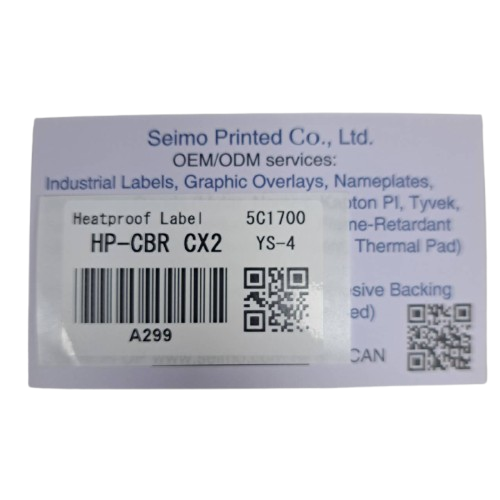 熱處理金屬貼紙 Heat Treatment Label Heatproof Label 800 degree Celcius label