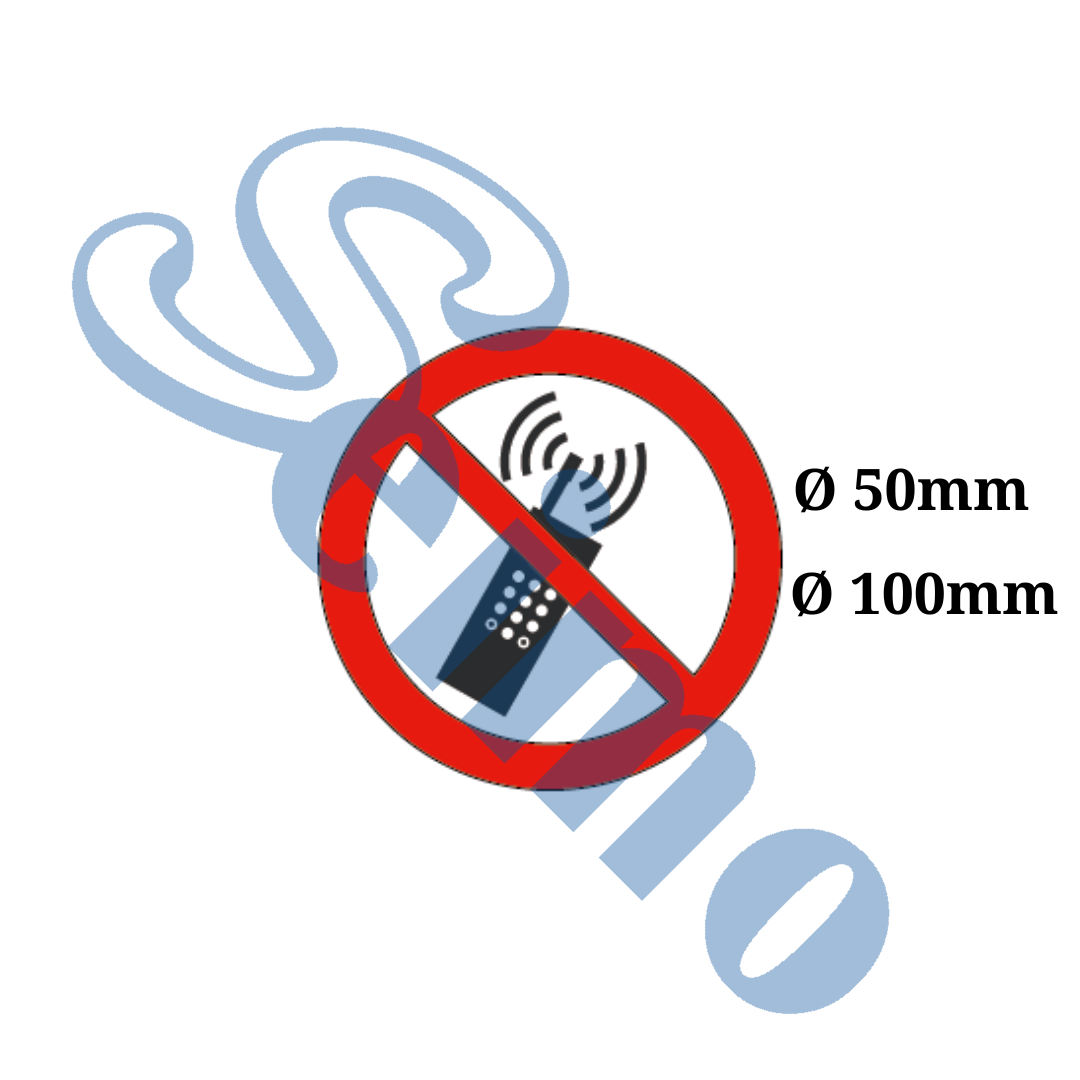 紅禁止 電話通訊設備 貼紙標籤